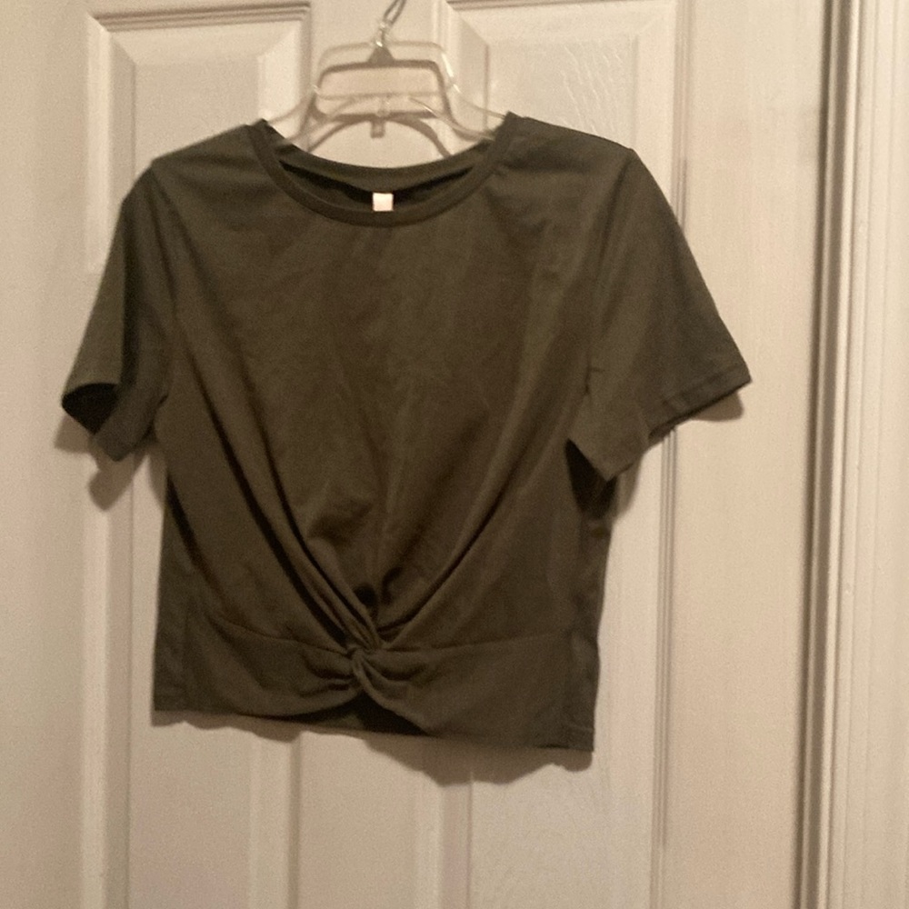 NWT Army Green Crop Top